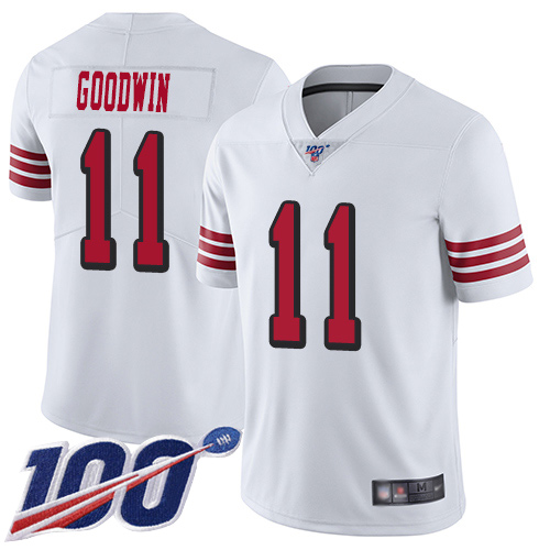 San Francisco 49ers Limited White Men #11 Marquise Goodwin NFL Jersey 100th Season Vapor Untouchable